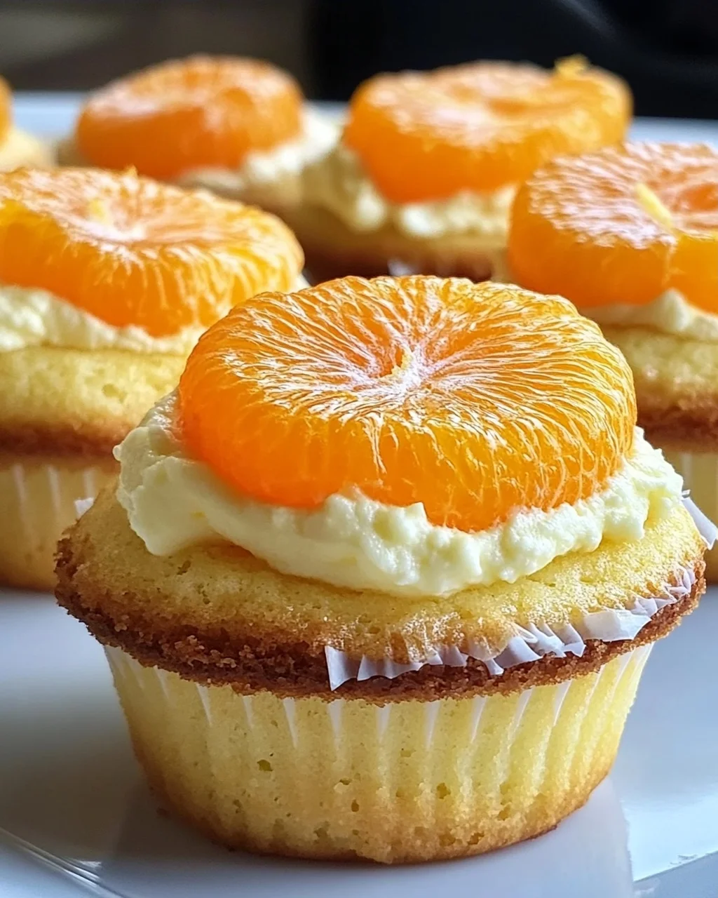 5 Käsekuchen Muffins mit Mandarinen