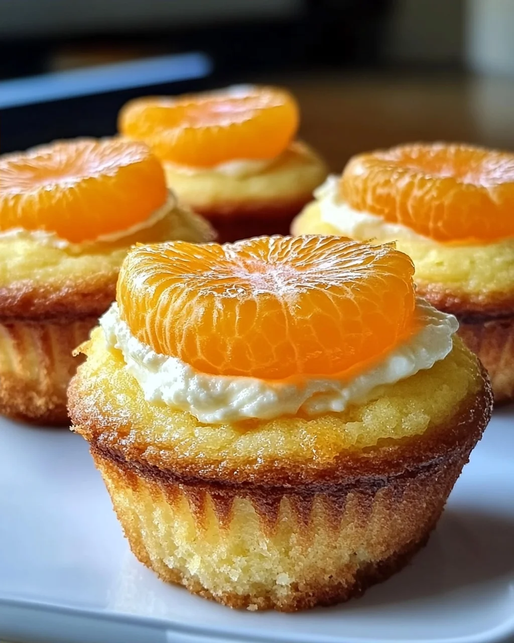 5 Käsekuchen Muffins mit Mandarinen