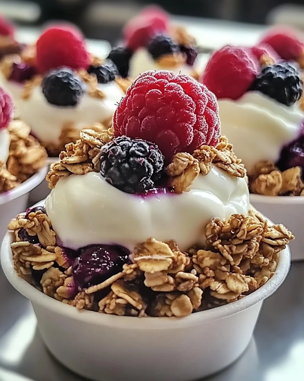 5-Zutaten Gefrorene Joghurt Granola Bissen für Snacks