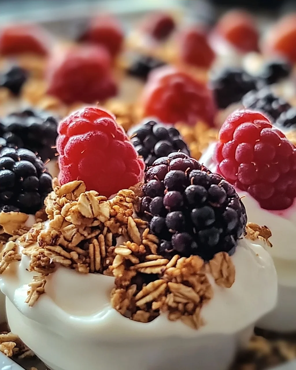5-Zutaten Gefrorene Joghurt Granola Bissen für Snacks
