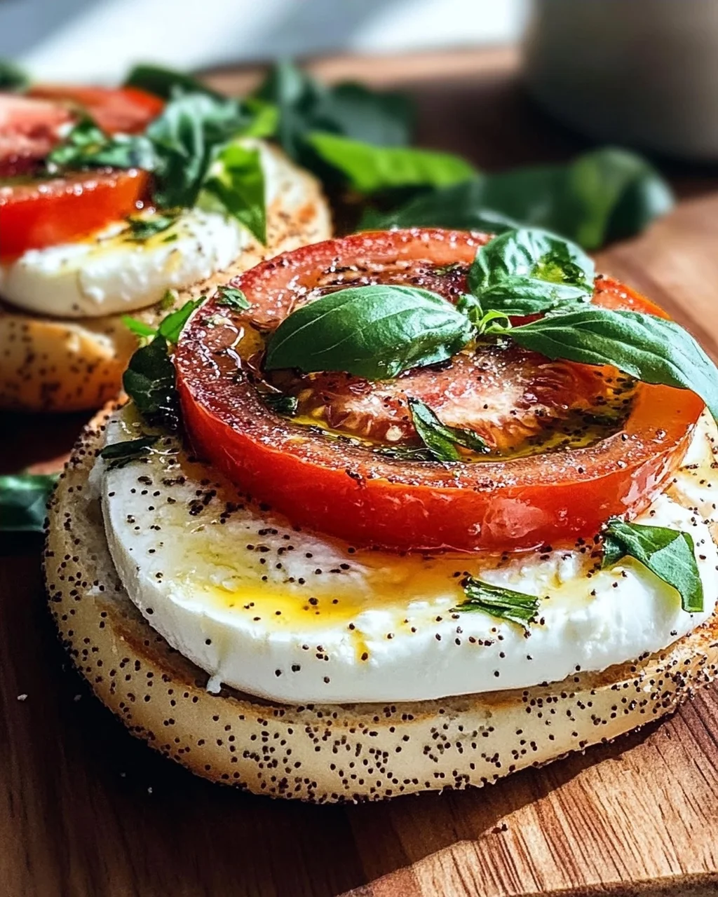 Bagel mit Tomate und Mozzarella