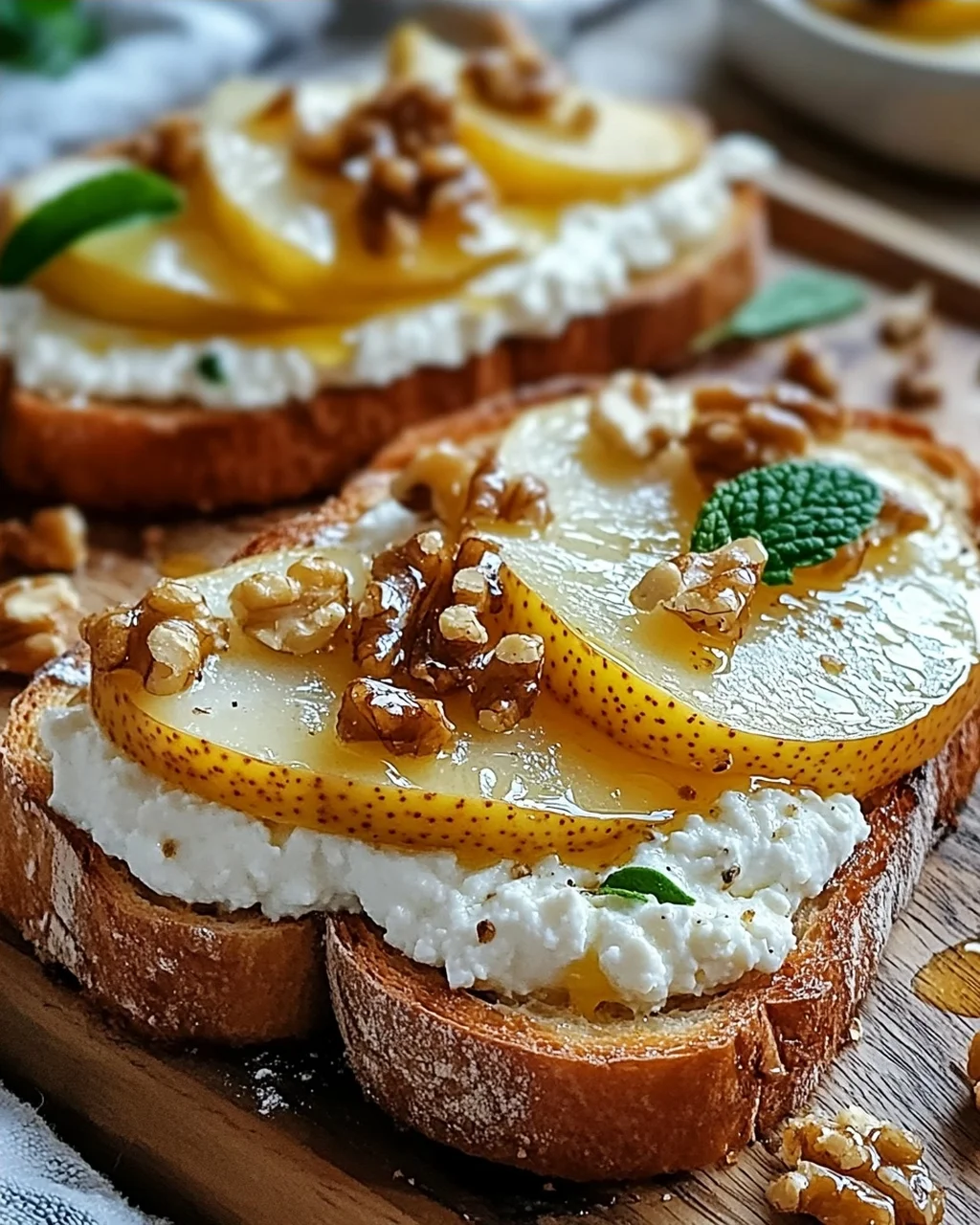 Birnen-Honig-Ricotta-Toast: Süßes Vergnügen für Genießer