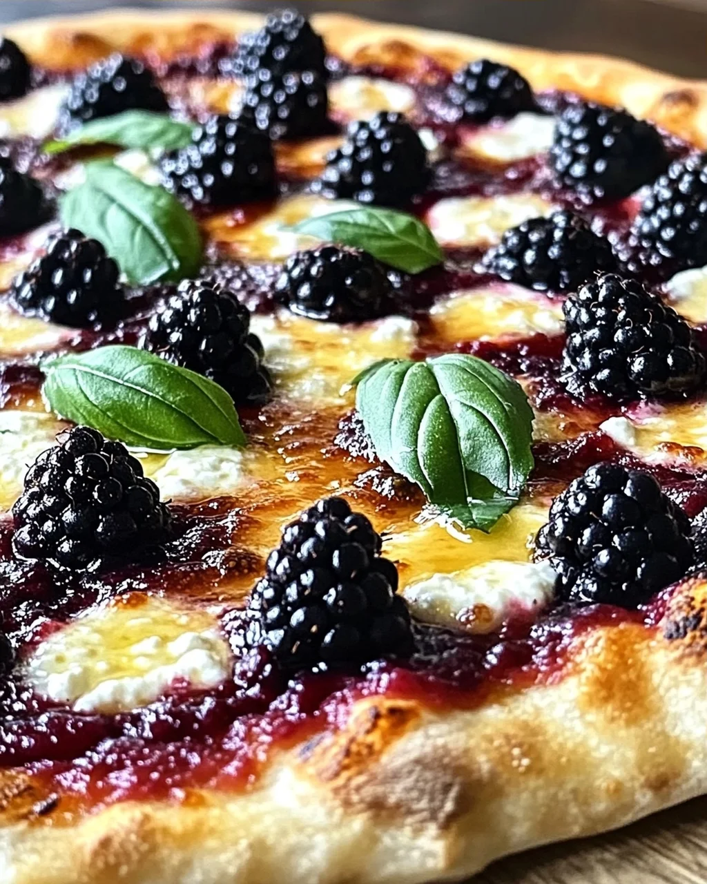 Brombeer-Basilikum-Ricotta-Pizza für den Sommerzauber