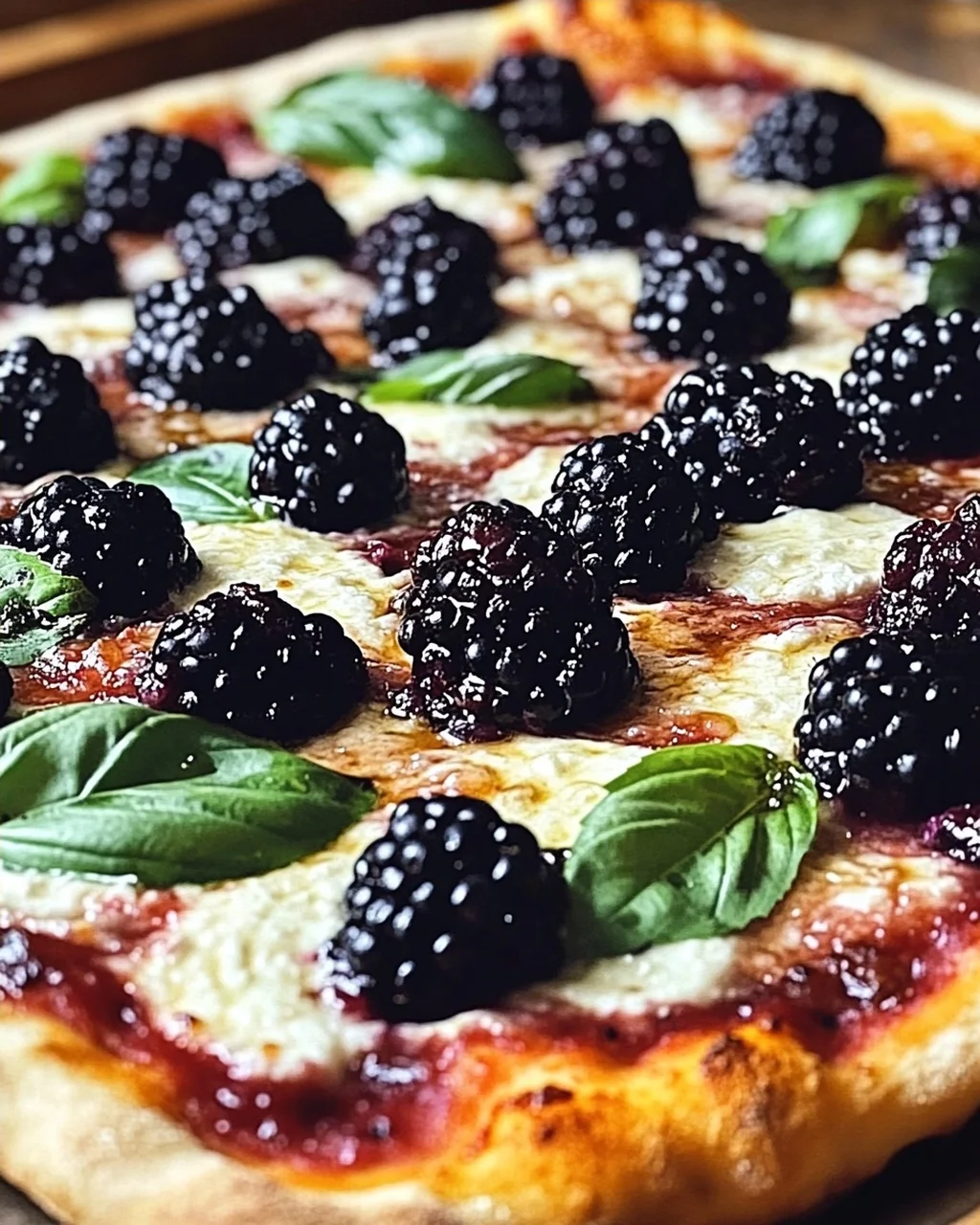 Brombeer-Basilikum-Ricotta-Pizza für den Sommerzauber