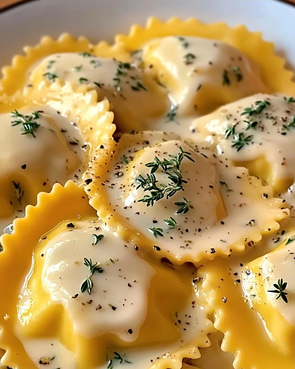 Butternut-Kürbis-Ravioli mit cremiger Sauce