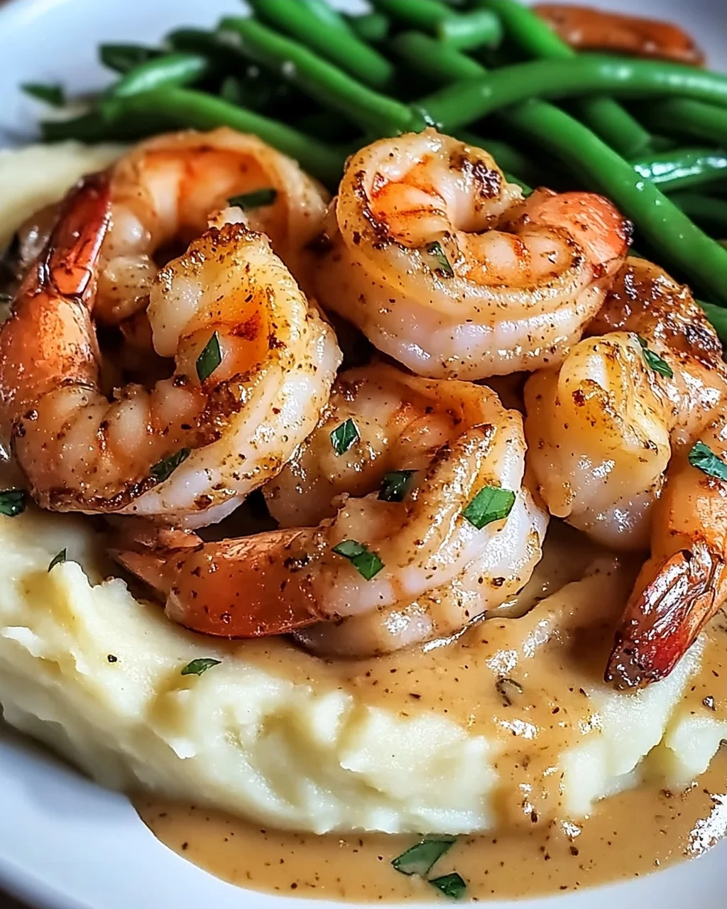 Cajun Garnelen mit Knoblauchcreme und Beilagen