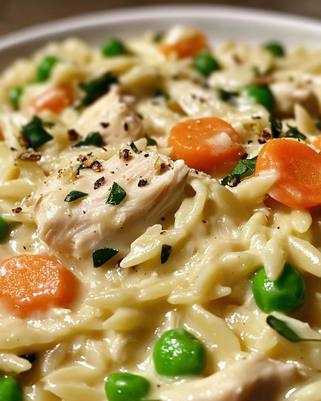 Cremige Chicken Pot Pie Orzo – Ein herzhaftes Rezept!