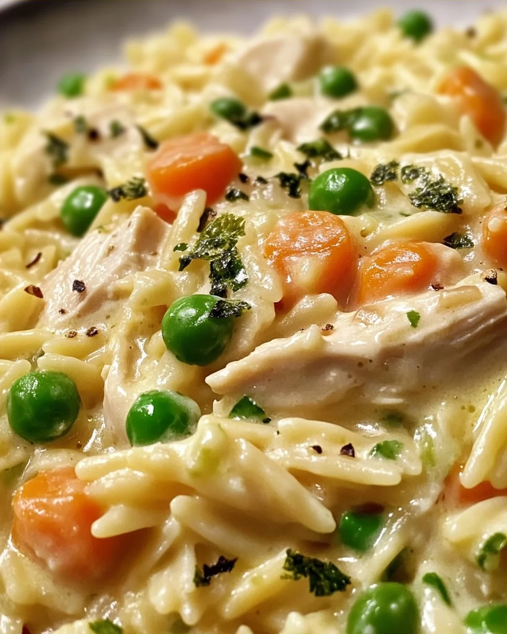Cremige Chicken Pot Pie Orzo – Ein herzhaftes Rezept!