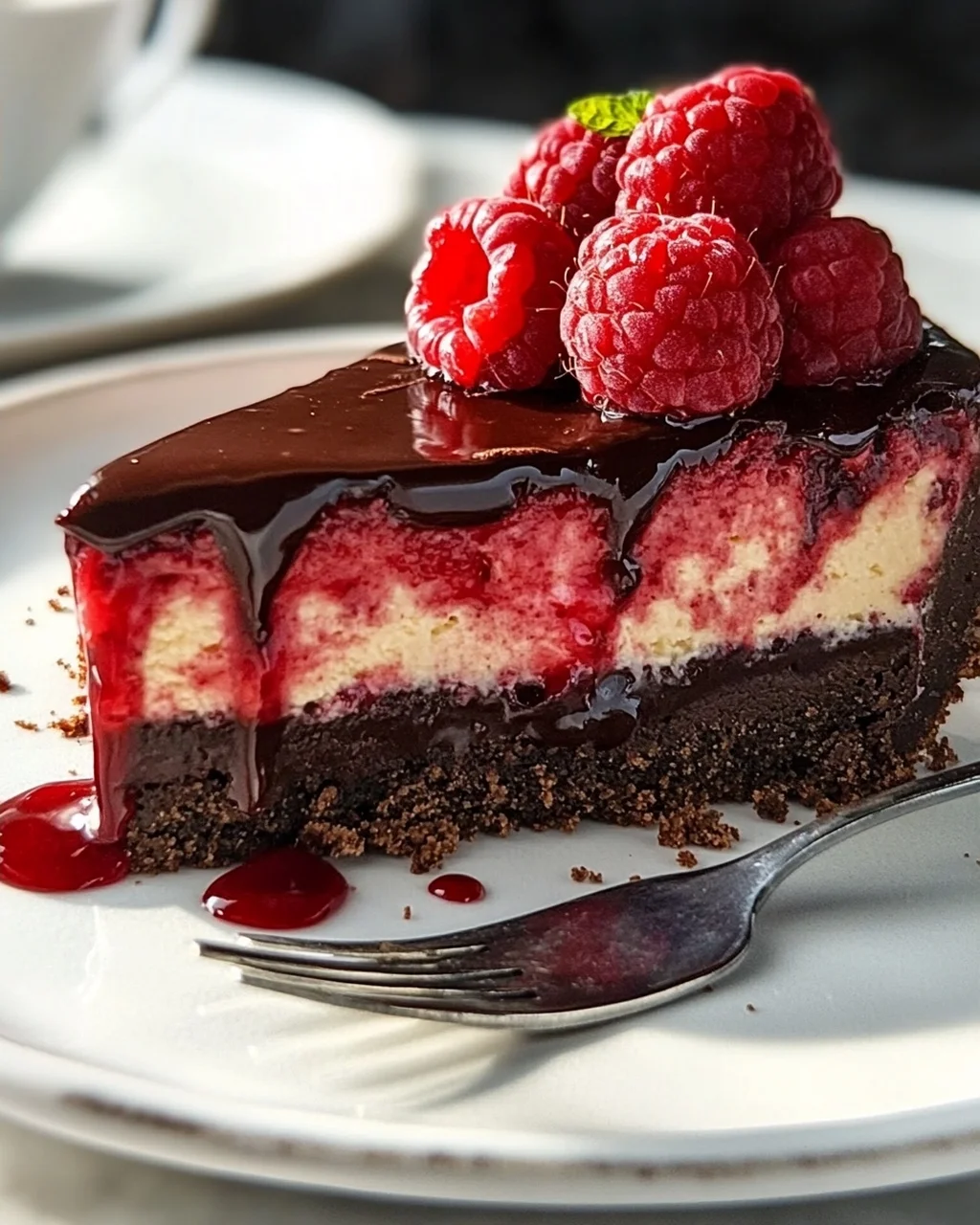 Dunkle Schoko Himbeer Cheesecake Rezept – unwiderstehlich gut!