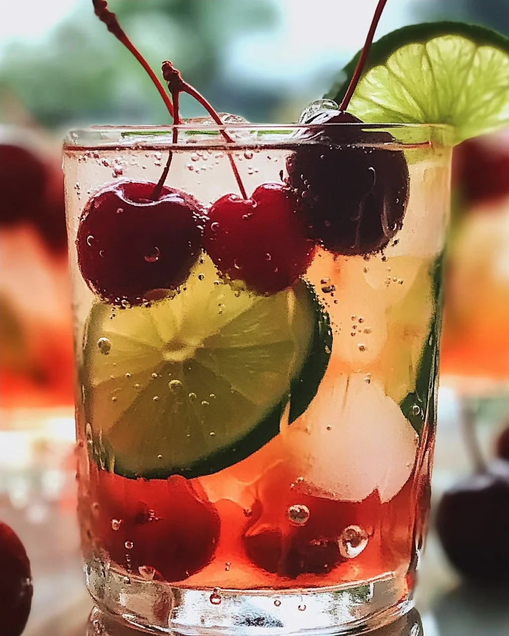 Erfrischende Kirsche Limettenlimonade für den Sommer