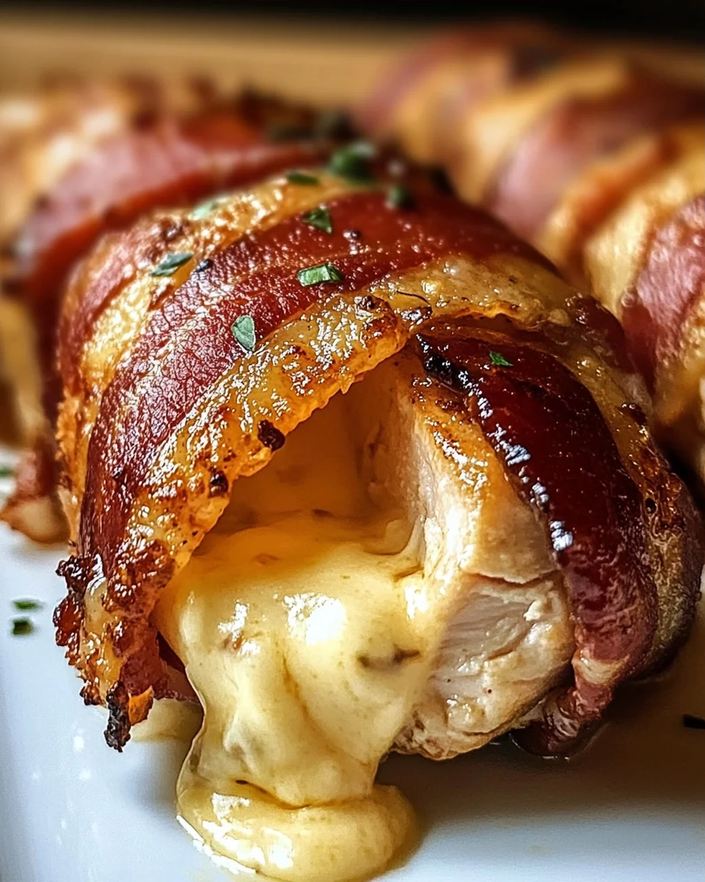 Hähnchenfilet im Speckmantel mit Käsefüllung