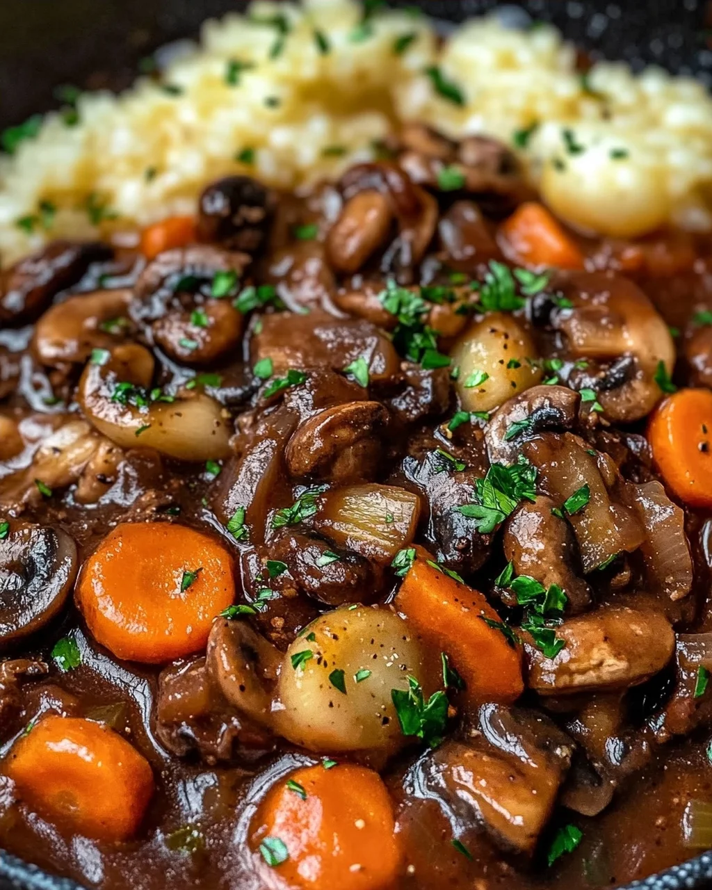 Herzhaftes Veganes Pilz Gulasch Bourguignon – Einfach Lecker
