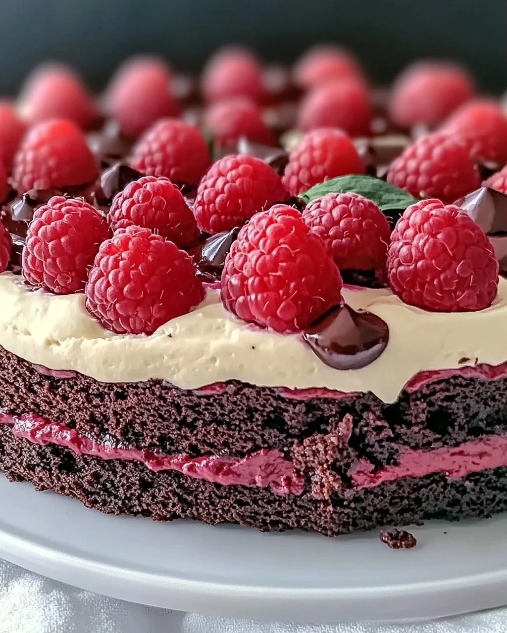 Himbeer Schoko Brownie Torte