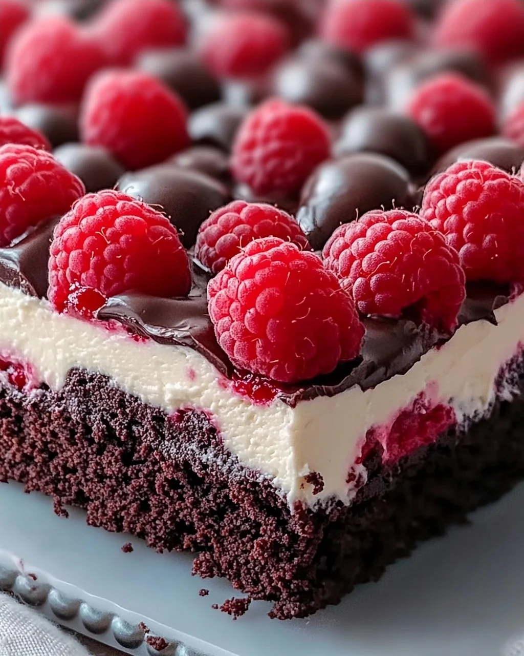 Himbeer Schoko Brownie Torte