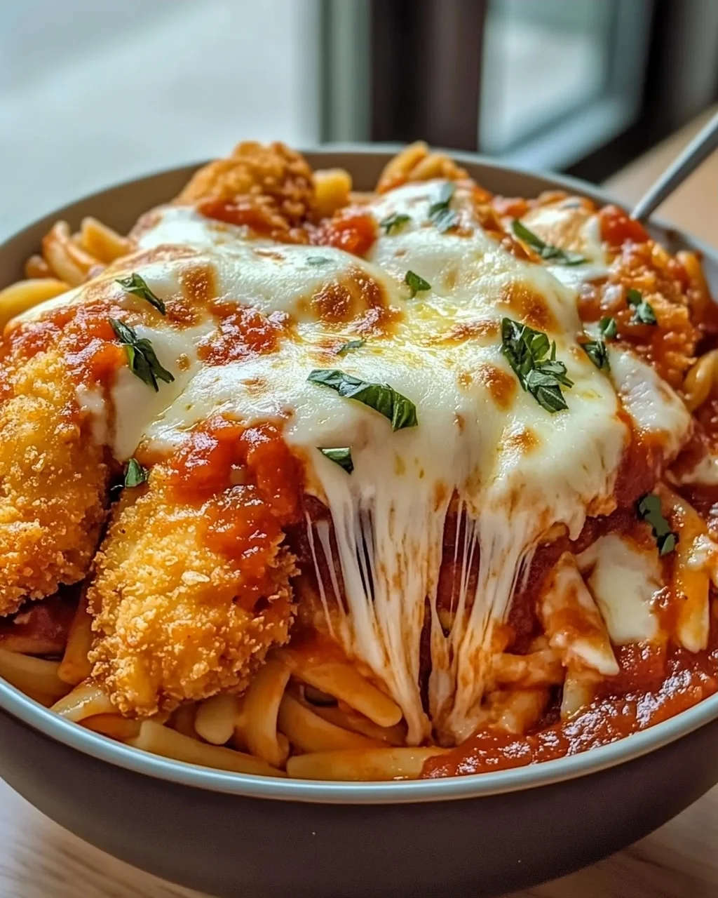 Hüttenkäse Hähnchen Parm Bowl für den schnellen Genuss