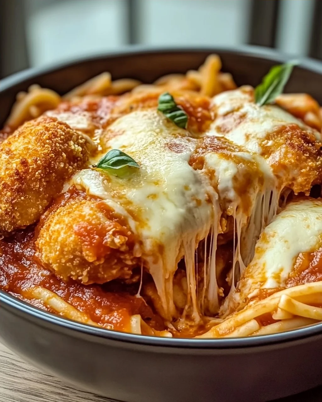 Hüttenkäse Hähnchen Parm Bowl für den schnellen Genuss
