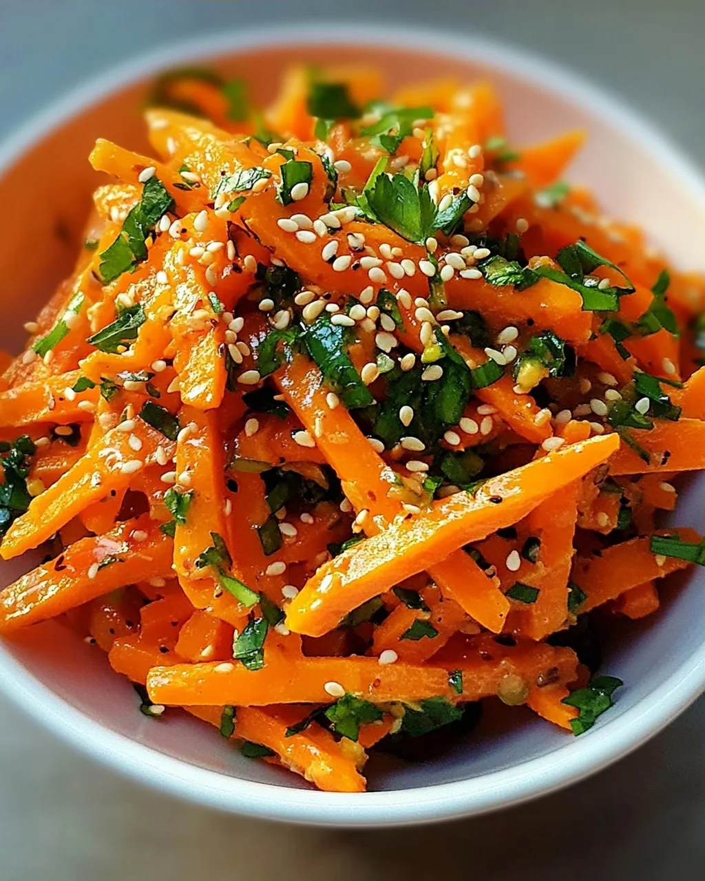 Karottensalat mit Ingwer-Sesam-Dressing – Lecker und gesund!
