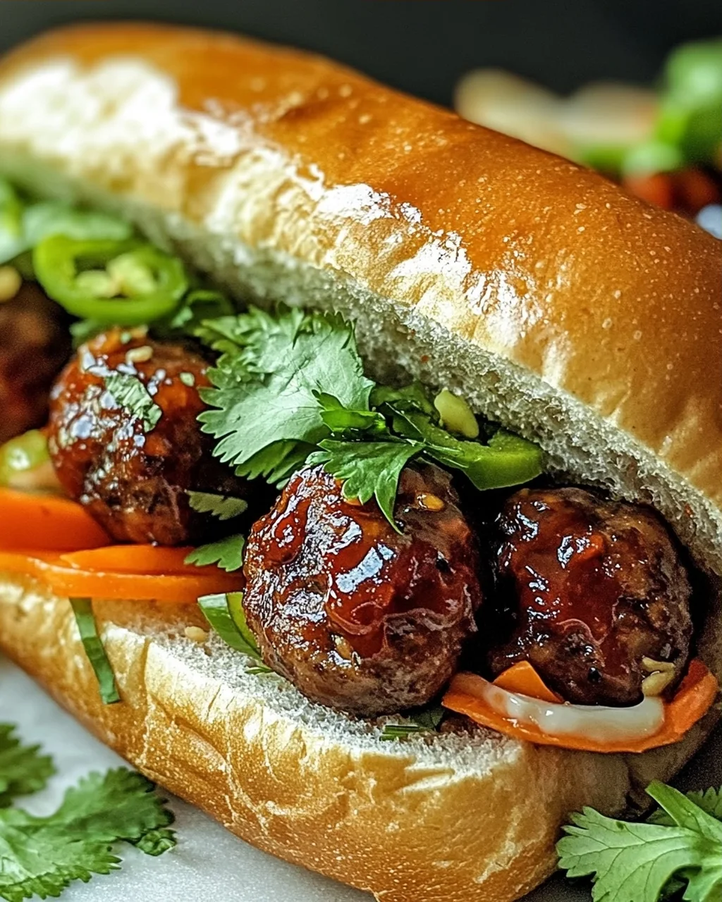 Koreanisches BBQ-Fleischbällchen Banh Mi für Genießer