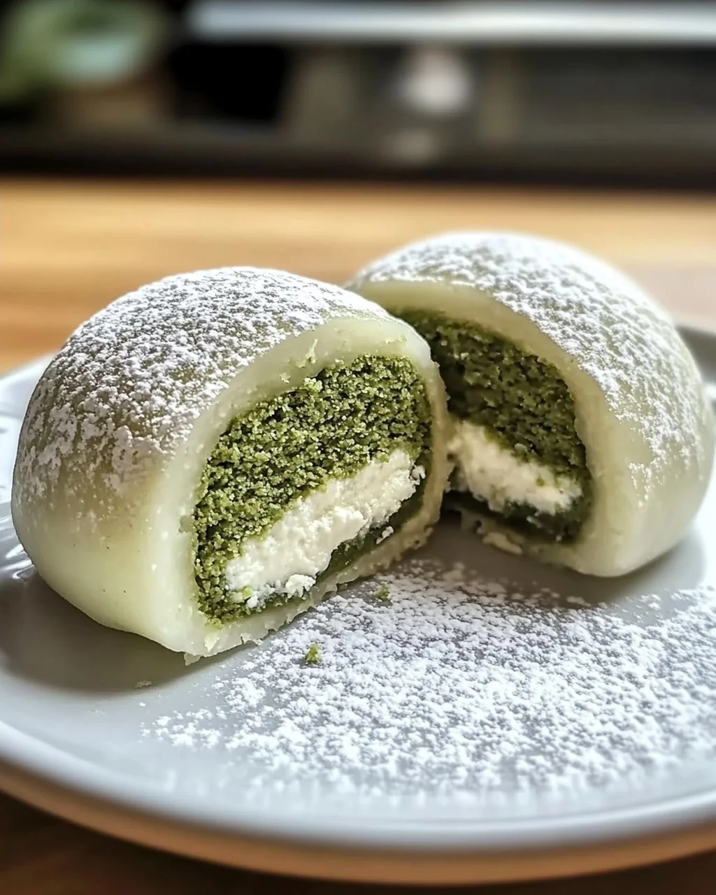 Köstlicher Matcha-Käsekuchen Daifuku Genuss
