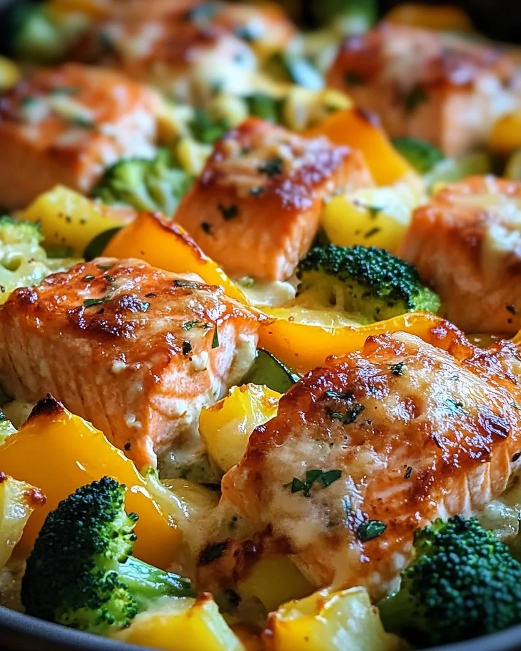 Lachsauflauf mit Gemüse
