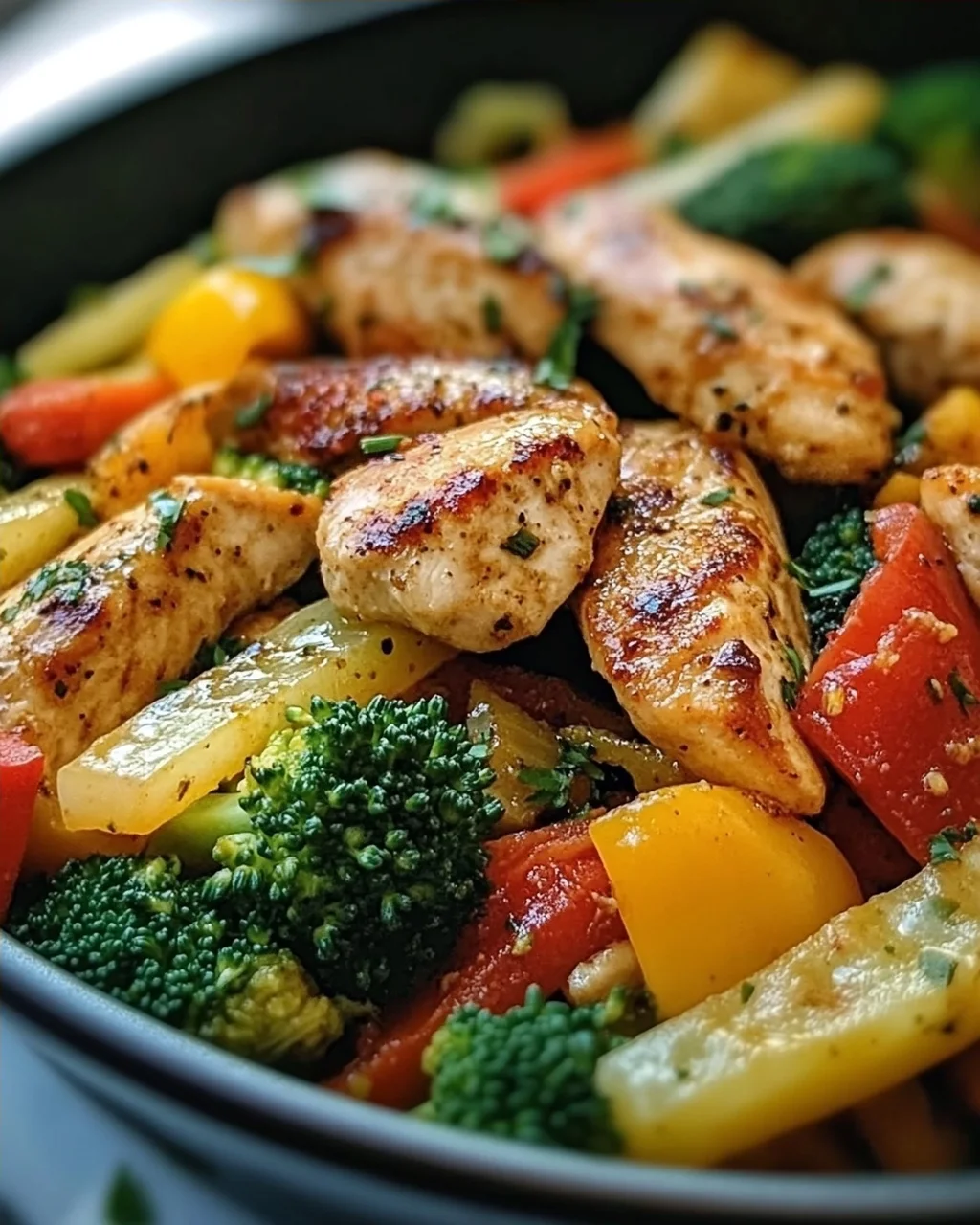 Leckere Low Carb Hähnchenpfanne mit Gemüse Rezept