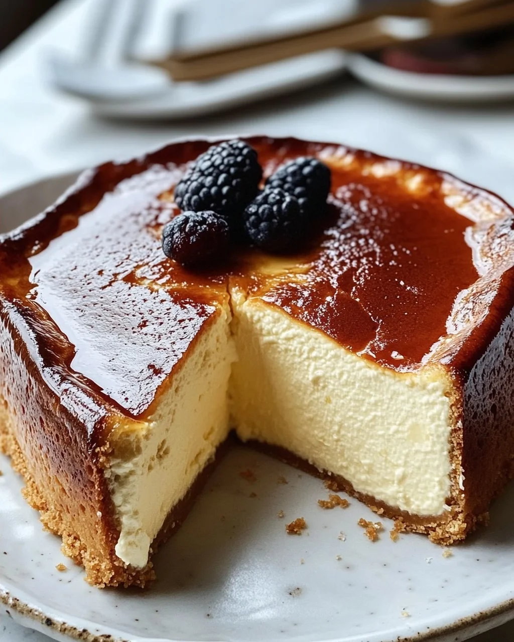 Leckeres Burnt Basque Cheesecake aus der Kastenform