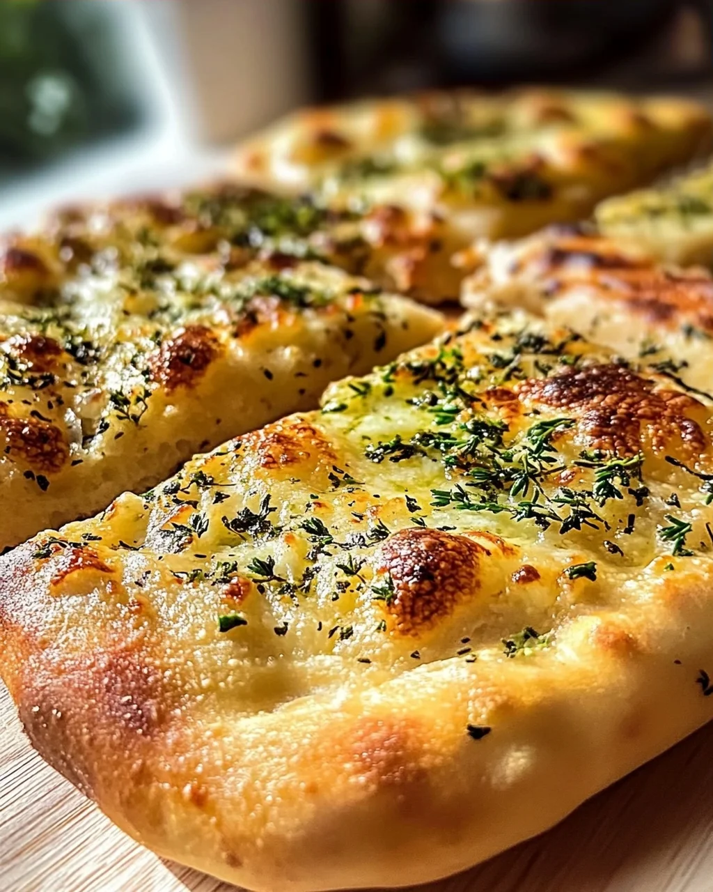 Leckeres Pizzabrot mit Knoblauch und Kräutern Rezept