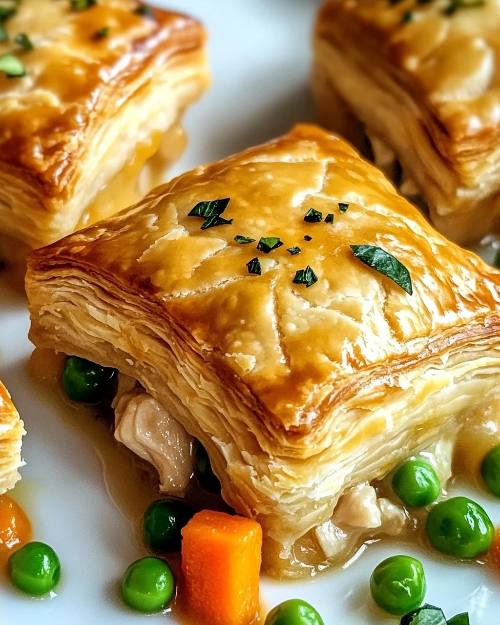 Mini-Hühnchentopf-Pasteten mit Blätterteig genießen