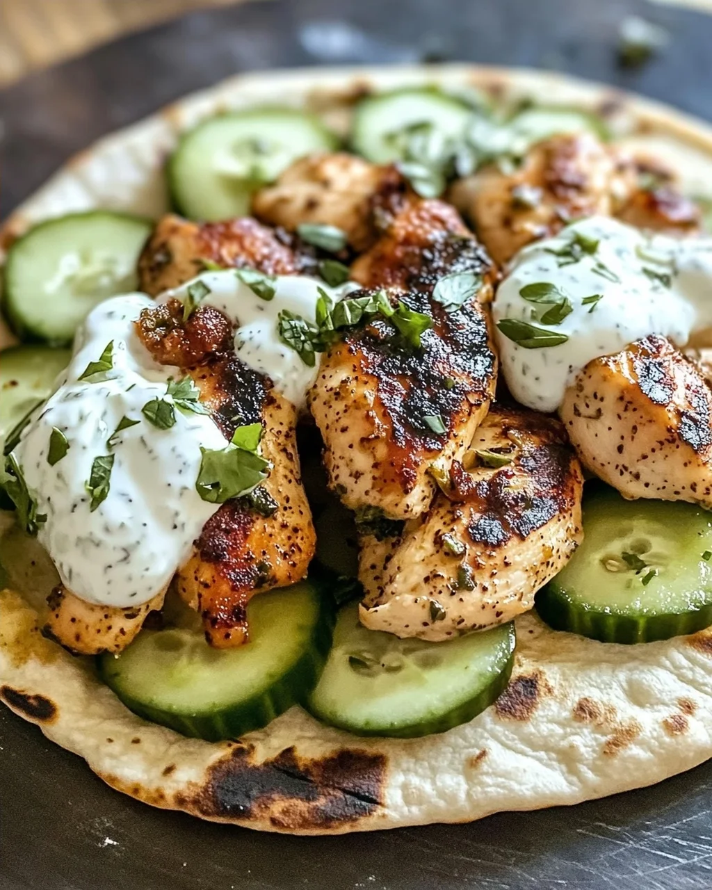 Mittelmeer-Sumach-Hühnchen im Fladenbrot