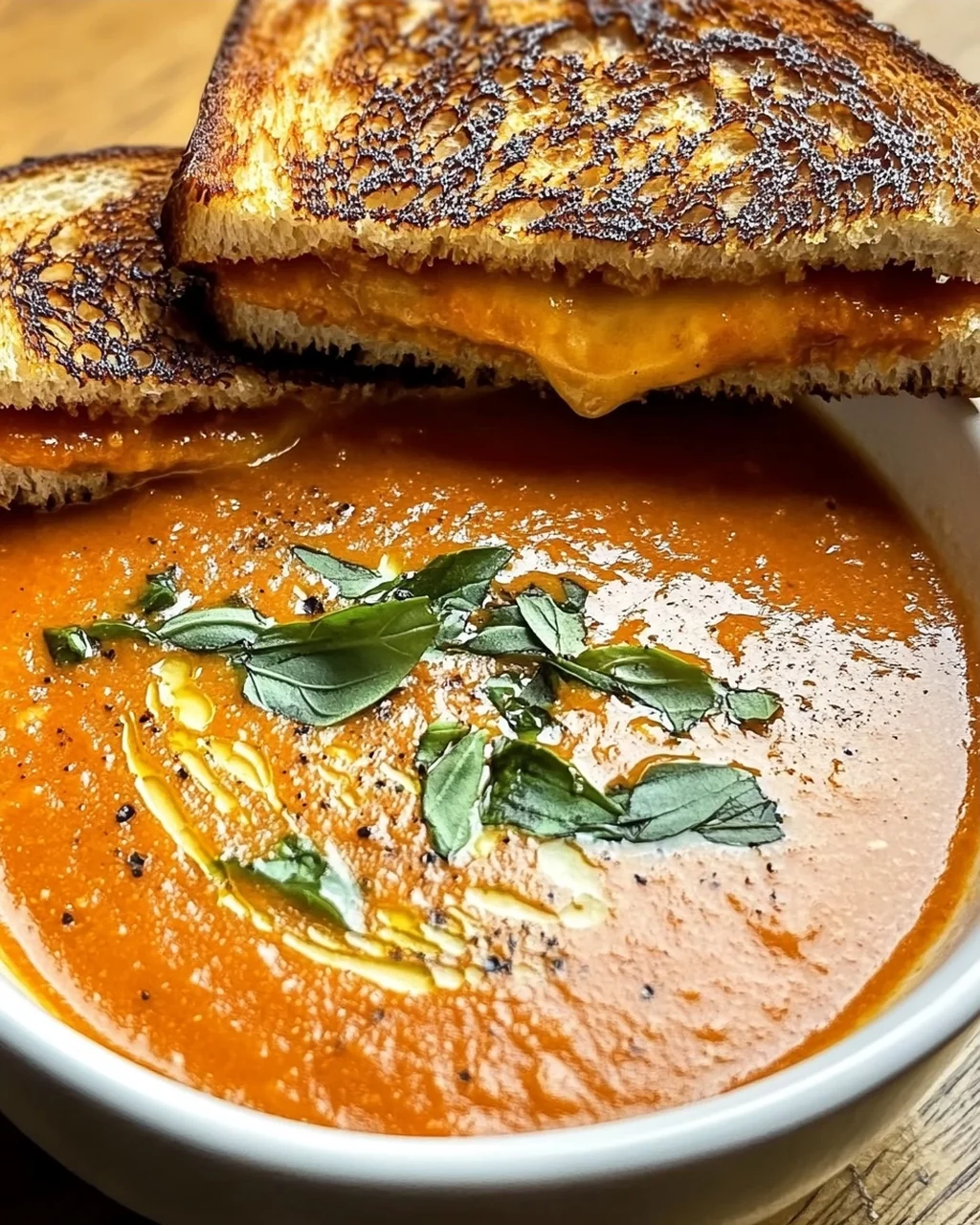 Roasted Tomato Soup mit Grilled Cheese Sandwich