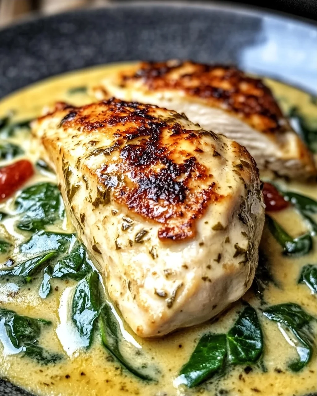 Spinat Parmesan Hähnchen