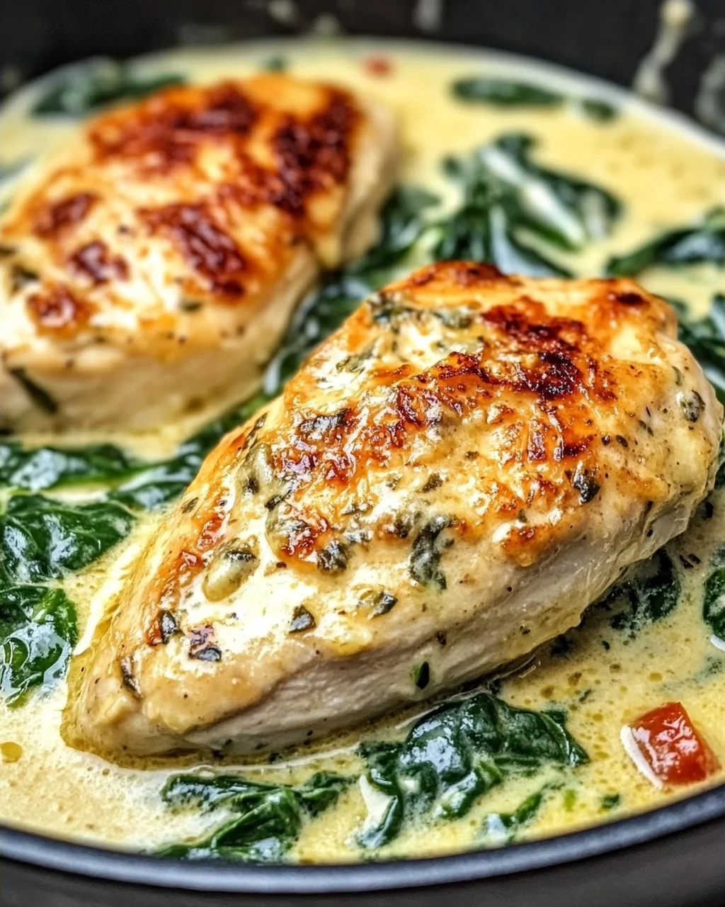 Spinat Parmesan Hähnchen