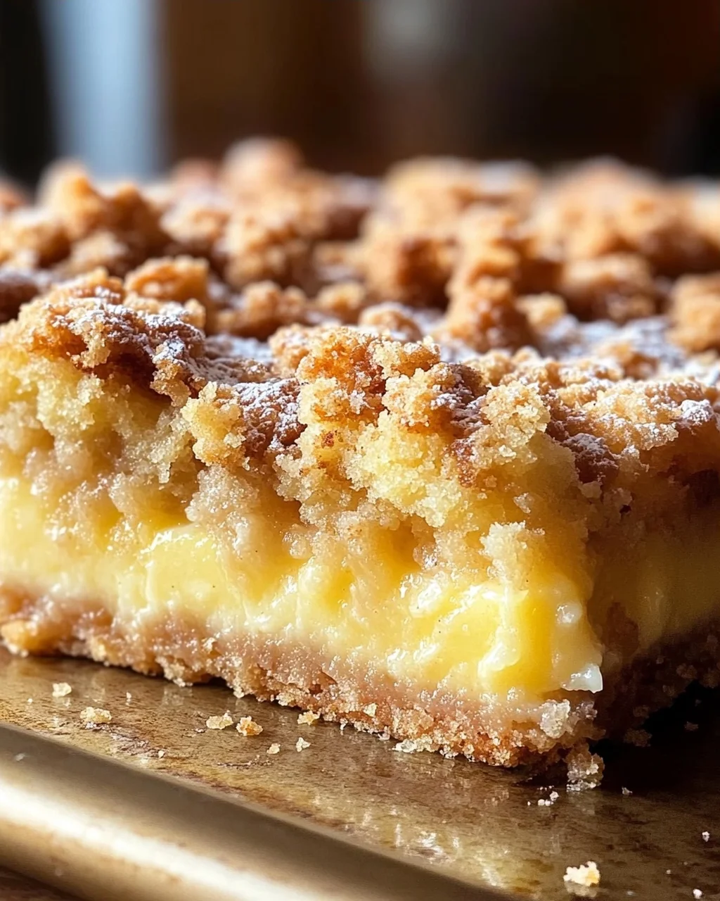Streuselkuchen mit Pudding vom Blech