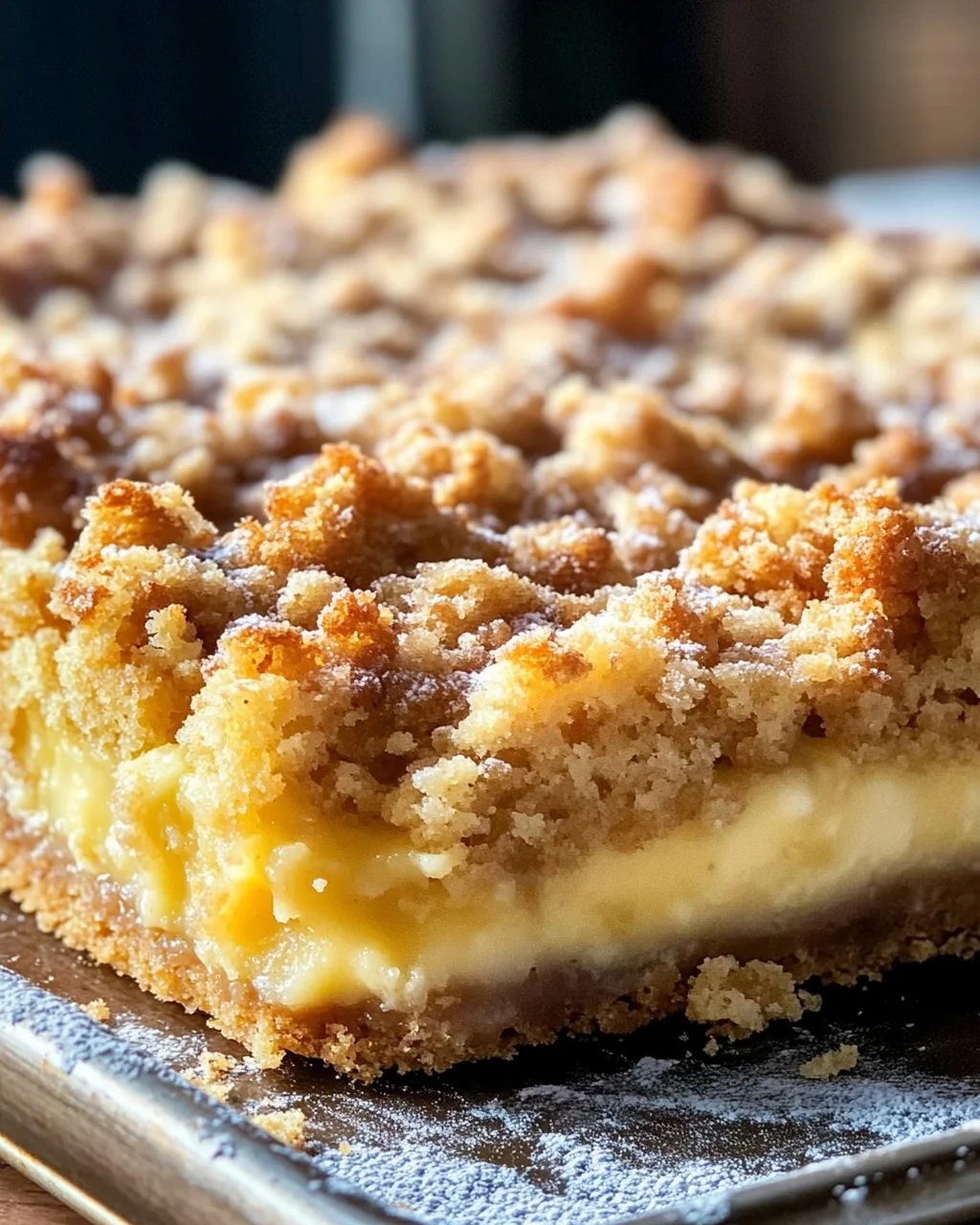 Streuselkuchen mit Pudding vom Blech