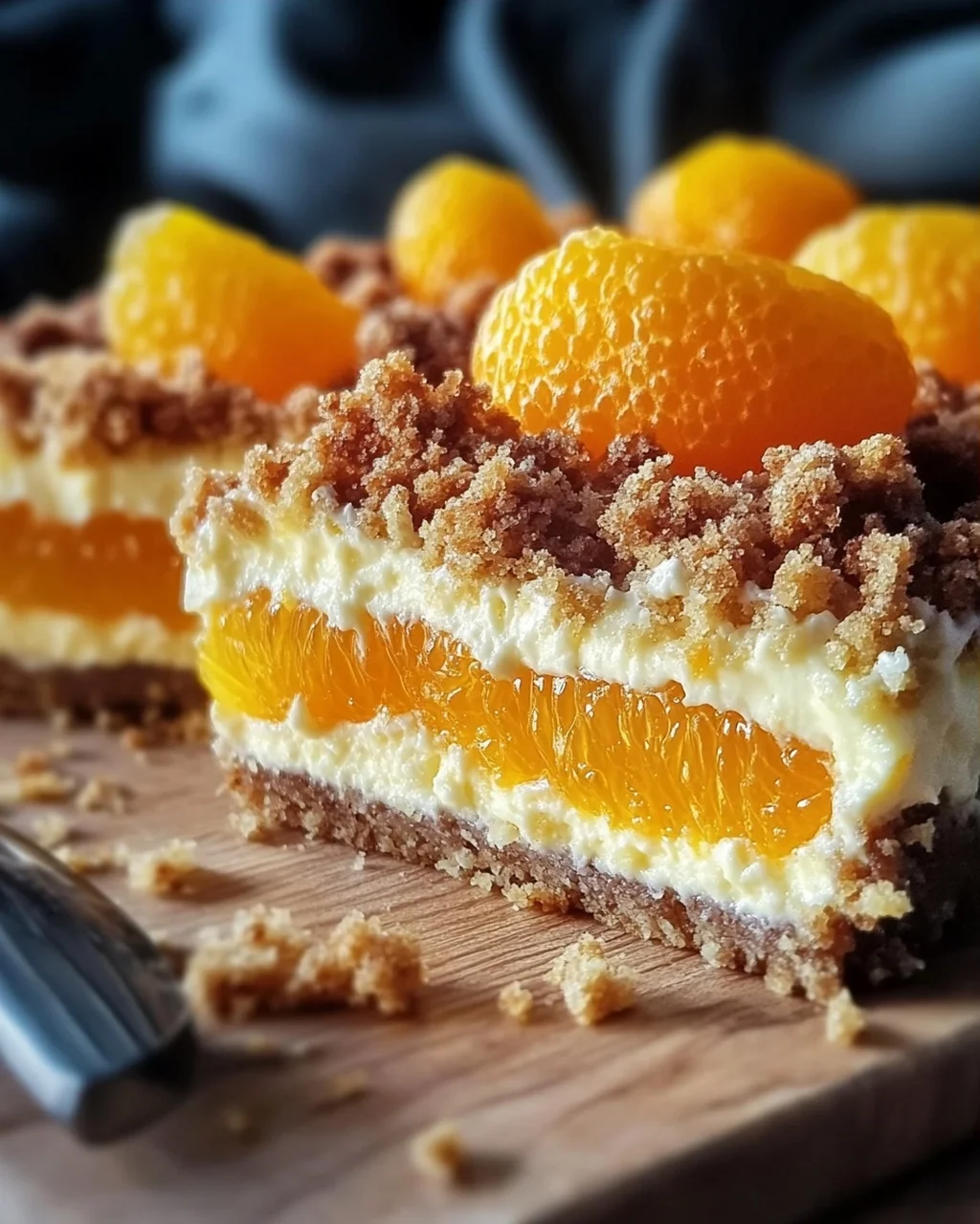 Streuselquarkkuchen mit Mandarinen