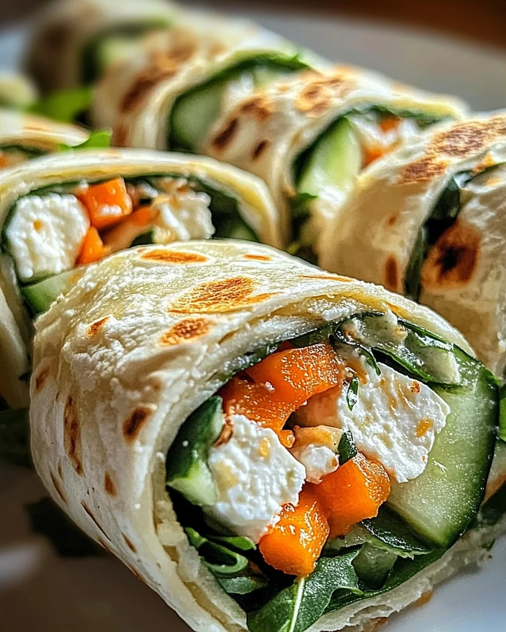 Tortilla-Rollen mit Feta