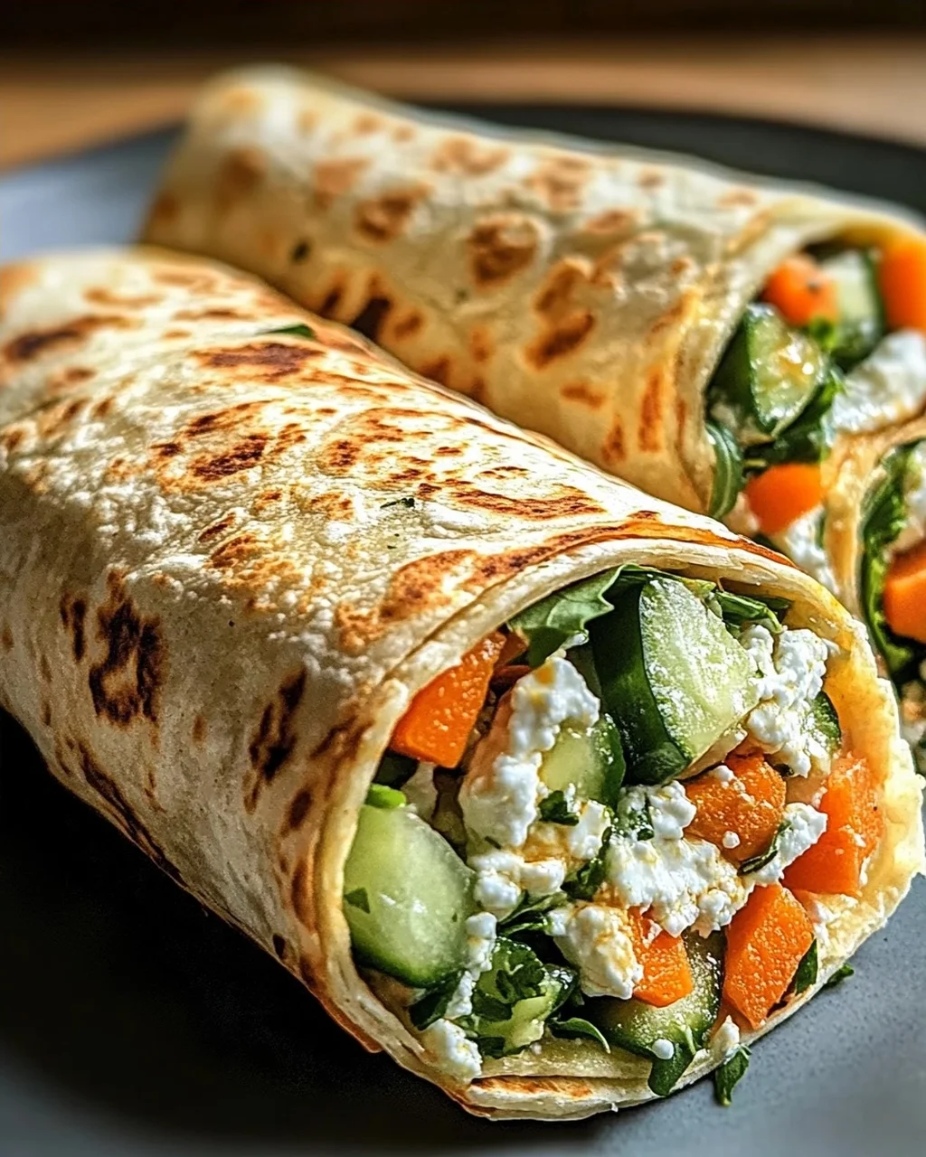 Tortilla-Rollen mit Feta